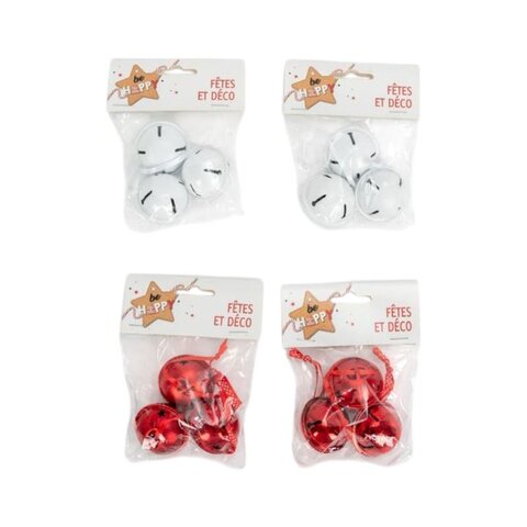 Belletjes D4cm 3stuks 4ass rood-wit