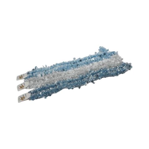 Slinger 2m vlokken 3ass wit blauw zilver