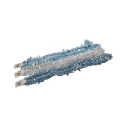 Slinger 2m vlokken 3ass wit blauw zilver