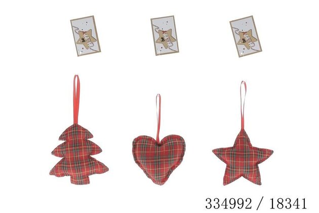 Hanger Kerst schots H10cm