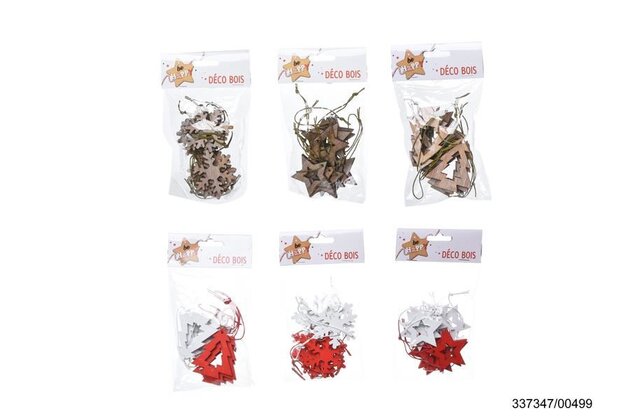 Pochette Kerstdeco 10stuks 5cm 6ass