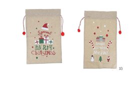 Kerstzak 50x70cm jute 2ass