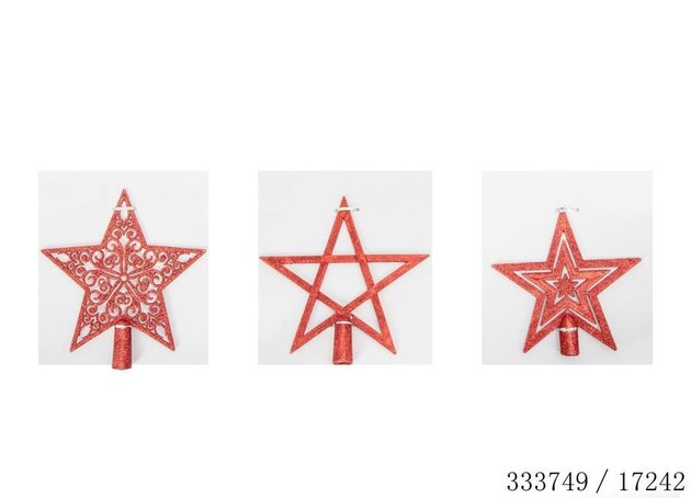 Piek ster 20x17cm rood 3ass