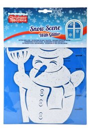 Raamsticker Sneeuwman met glitter