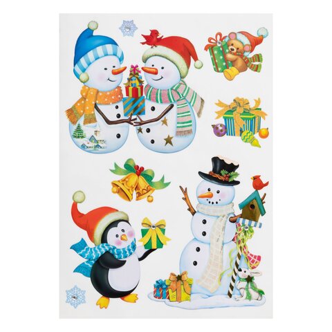 Raamstickers 50x32cm kerstfigure