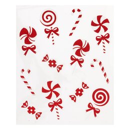 Raamstickers candycane rood