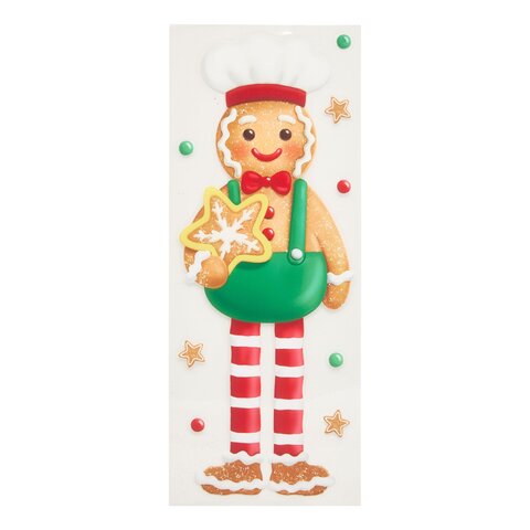 Raamstickers kerstfiguur 18x45cm lange benen