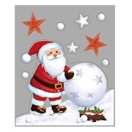 Raamstickers Kerstman 29x35cm 2ass