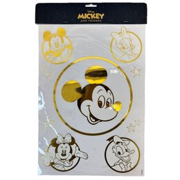 Raamstickers Mickey & friends goudfolie A3