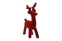 Rendier Adrian 12x25cm fluweel rood