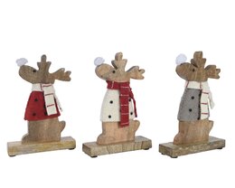 Rendier H26cm hout 3ass