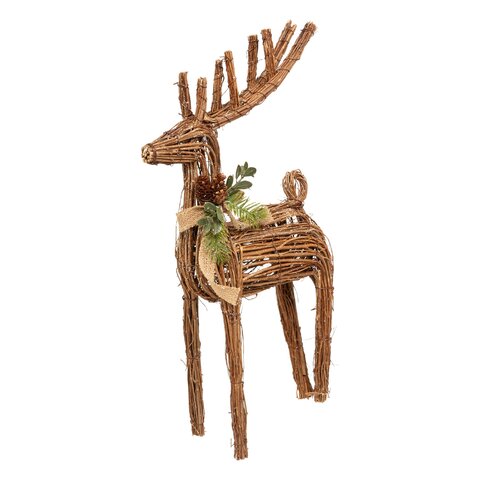 Rendier met tak 28x50cm