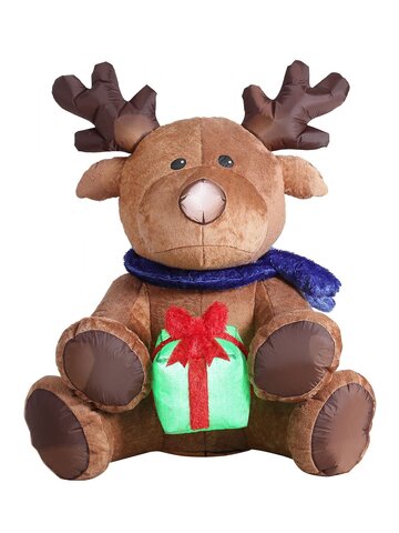 Renne peluche gonflable 109x77x122cm