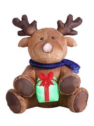 Renne peluche gonflable 109x77x122cm