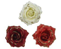 Roos 12x7cm op clip 3ass