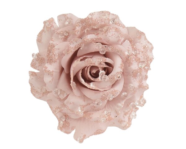 Roze op clip D14cm poederroze