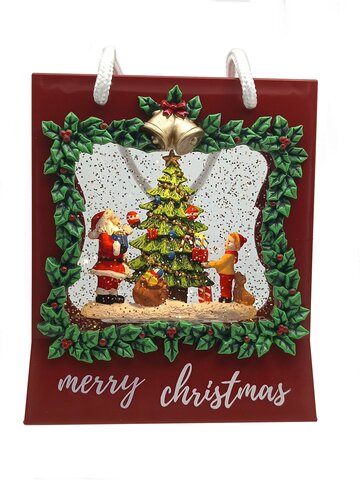 Sac cadeau effet neige 17x9x19 LED