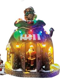 Santas workshop cadeauzak licht/muziek 19x17x23