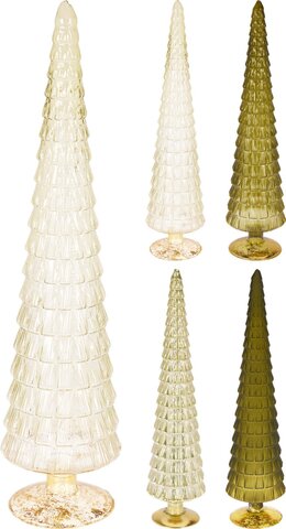 Sapin de Noël H45cm verre vert 4ass