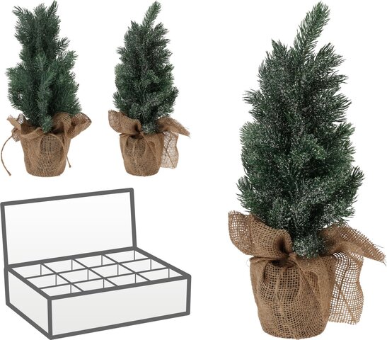 Sapin H45cm pot jute 2ass
