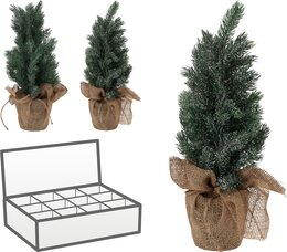 Sapin H45cm pot jute 2ass