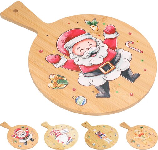 Serveerplateau Kerst bamboe 4ass