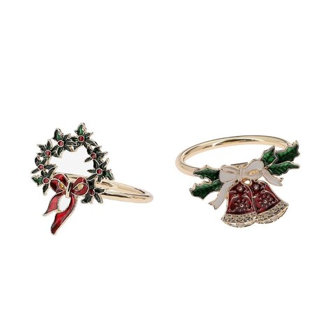 Servetring strik/bel 5x4cm zink