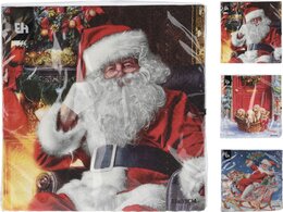 Servetten 33x33cm Kerst 16stuks 3ass