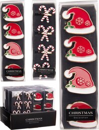 Servietring 4stuks 2ass kerstmuts/zuurstok