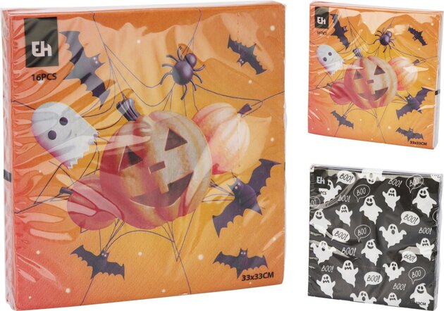 Serviettes Halloween 33x33cm 16pièces
