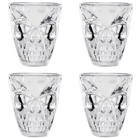 Set 4 shotglaasjes schedel