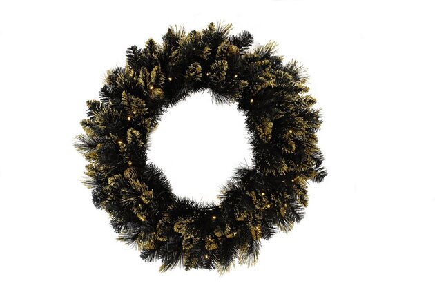 Shimmery Golden Black Bristle Wreath d76cm 70LB