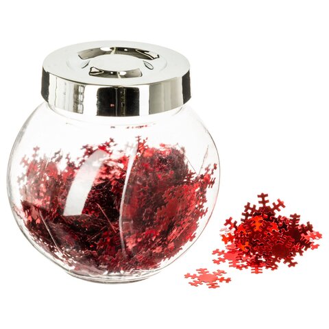 shiny confetti bokaal rood