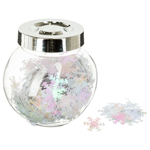 shiny confetti bokaal wit - afbeelding 1