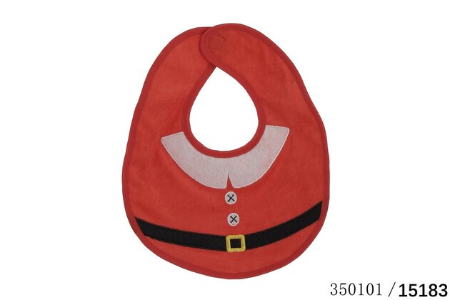 Slabbetje Kerstman 26x29cm rood