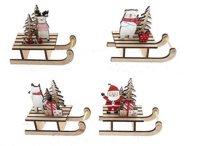 Slee 14x6x12,5cm hout 6ass