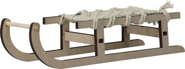 Slee L25cm hout met touw