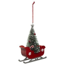 Slee met kerstboom H15cm