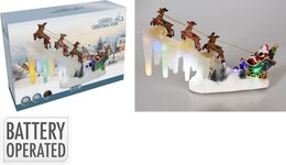 Slee met Kerstman&rendieren Led