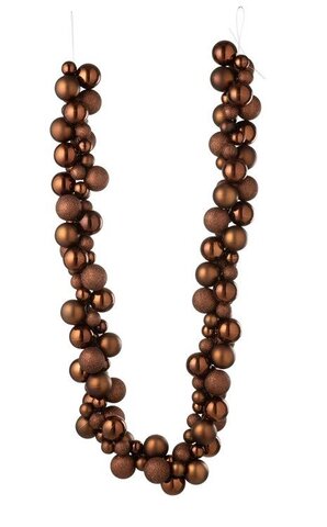 Slinger kerstballen L160cm kunststof bruin