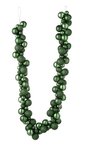 Slinger kerstballen L160cm kunststof groen