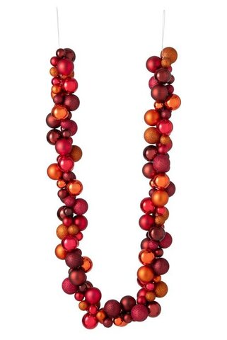 Slinger kerstballen L165cm kunststof rood