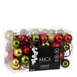 Slinger kerstballen L180cm mix