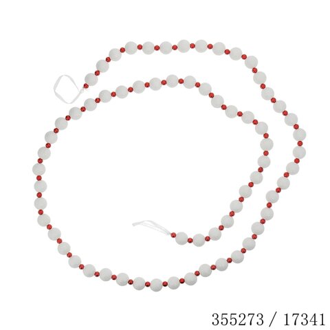 Slinger L270cm kerstballen rood wit