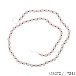Slinger L270cm kerstballen rood wit