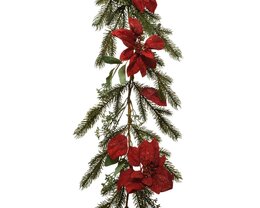 Slinger poinsettia L180cm groen rood