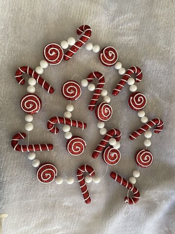 Slinger zuurstok L180cm rood wit