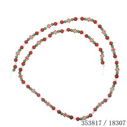 Slinger zuurstok L240cm glitter rood/wit/groen