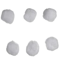 sneeuwbal 6cm wit (6st)