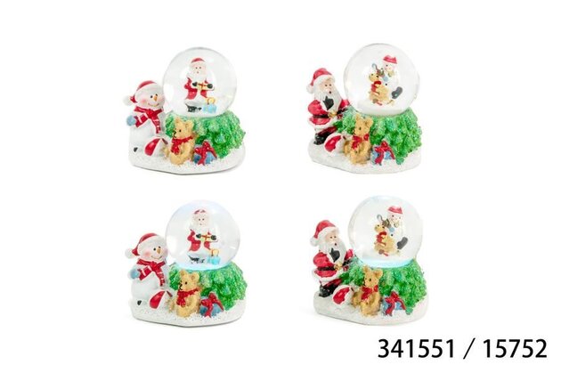 Sneeuwbal 6x6x7cm Led 2ass